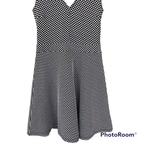 ✨2/$20✨ Forever 21 Black and White Polka Dots A-Line Dress Size Medium - Picture 3 of 12